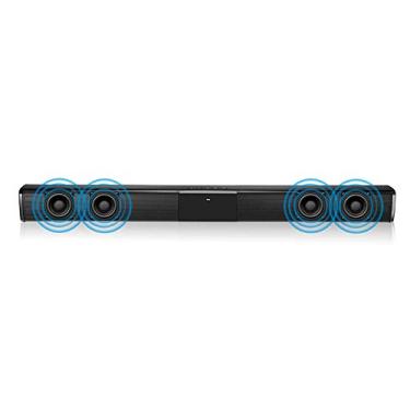 Imagem de Soundbar de áudio estéreo com fio e sem BT Sound subwoofer integrado suporte a controle remoto cartão TF RCA FM ideal para TVs jogos