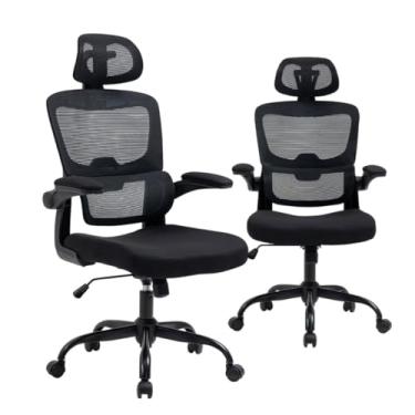 Imagem de Cadeira Gamer de Escritório, Giratória, Preta, Malha Tecnológica, Suporte Lombar, Encosto Reclinável 90-120°, Base com Rodízios, Altura Ajustável 118-128cm, Capacidade 120kg