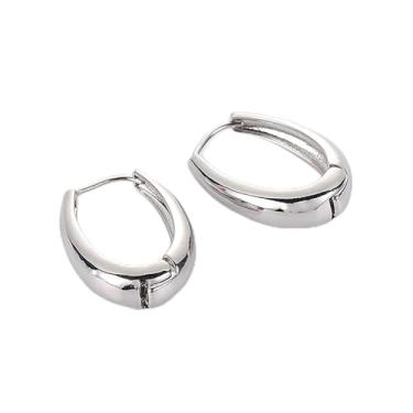 Imagem de 1 par de brincos de argola pequenos de estilo clássico, cor dourada, simples, requintados, brincos em forma de U para presente lindos acessórios, Small, Metal, Sem pedra preciosa