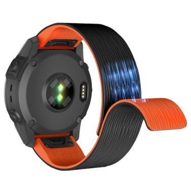 Imagem de ISABAKE Pulseiras magnéticas de 26 mm compatíveis com Garmin Fenix 8 51 mm/Fenix 7X / Fenix 6X / Fenix 5X/Enduro 2, pulseira de silicone de ajuste rápido para Fenix 8/7/6/5/Forerunner 935/945/Epix Gen