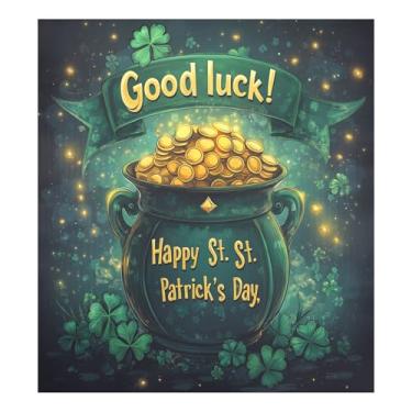 Imagem de Blueangle Dia de São Patrício Tampa de Ímã para Lava-Louças Dourada, Decoração Frontal de Lava-Louças, Decalques de Armário Doméstico, Adesivos Eletrodomésticos, 58 cm C x 66 cm Adesivo Magnético