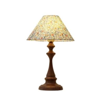 Imagem de Luminária de mesa estilo americano antigo, luminária de cabeceira para quarto, iluminação ambiente para estudo, estilo retrô, luminária de mesa simples e aconchegante (tipo B, cor nogueira)