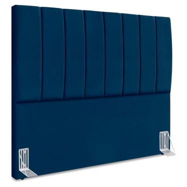 Imagem de Cabeceira Queen 160 Cm Com Frame Dalia Suede Azul Marinho Artte Azul Marinho