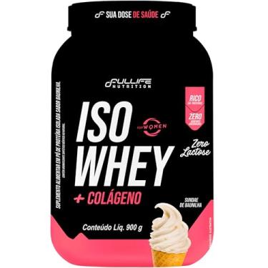 Imagem de Fullife Nutrition, Iso Whey + Colágeno, For Women, Zero açúcar e lactose, Sabor Sundae de Baunilha, Pote, 900 Gramas • 23 Doses