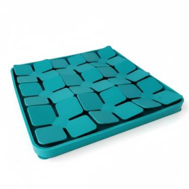 Imagem de Comedouro Lento e Tapete de Fuçar com Ventosas Nyp Flor Para Cães e Gatos - Azul-Turquesa