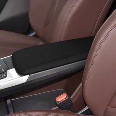 Imagem de faccaibbg Capa de console central para BMW X1 U11 2023 2024 (preta), capa de apoio de braço antiarranhões de couro impermeável para acessórios BMW X1 2023 2024