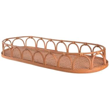 Imagem de Bandeja oval decorativa de fibra natural 62x21