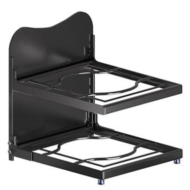 Imagem de Versatilidade ajustável rack de panela e panela para organização e armazenamento de cozinha, rack de panela resistente sob a pia, suportes de tampa de panela (uma cor - 2 camadas