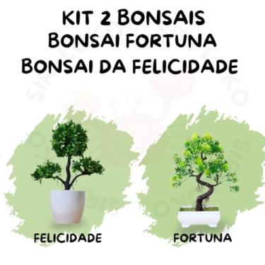 Imagem de Genérico, Kit 2 Bonsais Artificiais – Fortuna e Felicidade Beleza Sem Manutenção e Ambientes Aconchegantes