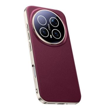 Imagem de LYJSMGZ Capa fina para Huawei Honor Magic 8 Pro/Magic 8, capa de galvanização militar com proteção contra quedas, capa de negócios fosca à prova de choque, vermelha, Majic 8