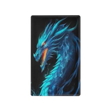 Imagem de Wassud Placa de cobertura de interruptor de luz, capa de tomada de interruptor único, placa de parede, dragão azul, decoração de casa, sala de estar, quarto, decoração