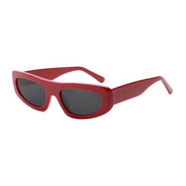 Imagem de JRLLFD Óculos de sol punk masculino polarizado acetato feminino masculino para áreas externas uv400 (vermelho)