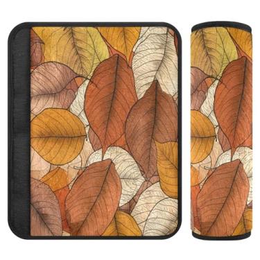 Imagem de Burbuja Capa para cinto de segurança de carro Autumn Leaves Protetor de cinto de segurança de carro macio confortável para alça de ombro de assento, 1 par pequeno