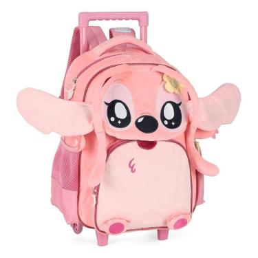 Imagem de Mochila Rodinhas Stitch Angel Pelúciado Disney Ic42422s