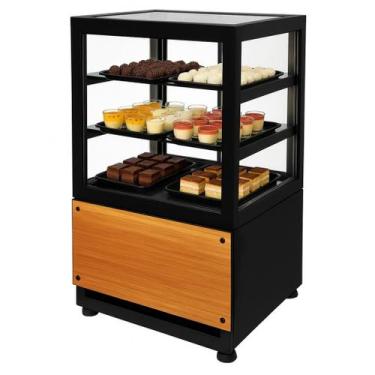 Imagem de DBR.70 - Vitrine Refrigerada para bolos e doces 70cm Preta - 220V - Om