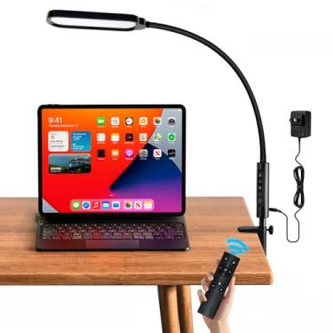 Imagem de Luminária de mesa LED LUJOLUMIN, 18W, 3000 LMS, 3 modos de cor, 16 níveis de brilho, CRI> 95, luz de leitura, lâmpada de tarefa de cuidado visual com controle remoto para leitura, escritório, casa