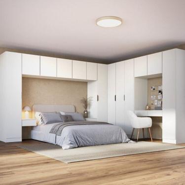 Imagem de Guarda-roupa Modulado de Canto Linear 12 Peças com 13 Portas Orion Cabecasa Madeiraoriginals Aveia