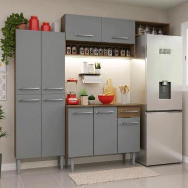 Imagem de Armário de Cozinha Completa 229cm Rustic/Cinza Emilly Madesa 18, Rusti