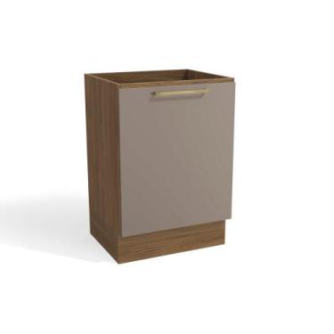 Imagem de Balcão de Cozinha Botanic 60cm 01 Porta M629 Kappesberg, Nogueira/Fend