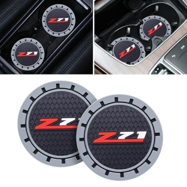 Imagem de Genaughty Porta-copos de carro, 2 peças de porta-copos universais antiderrapantes, compatíveis com Chevy Z71 Colorado Silverado Series Porta-copos de carro, acessório para porta-copos de carro, preto