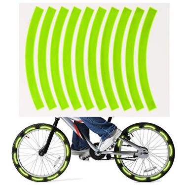 Imagem de 10 unidades de Fita Reflexiva Adesiva Sticker Aviso para Ciclismo Refletor Bicicleta Adesivo Decoração Rodas Carro e Mot