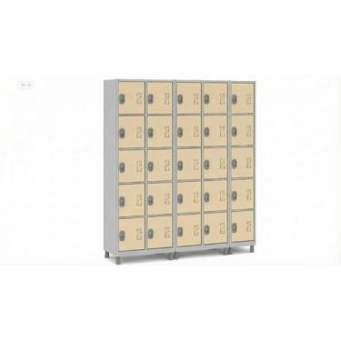 Imagem de Armário de Aço 25 Portas Pequenas Locker Academia COR:BEGE - W3, BEGE