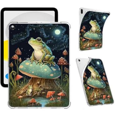 Imagem de BVCLKJPOI Capa transparente para iPad 10.2 (9ª/8ª/7ª geração, 2021/2020/2019), fina, leve, à prova de choque, antiamarelamento, capa protetora de TPU macio para iPad de 10,2 polegadas, cogumelo sapo