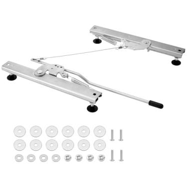 Imagem de Racewill Deslizadores de assento de rolamento de esferas de bloqueio duplo, kit de montagem de trilho deslizante de assento de balde ajustável com ferragens, compatível com estrutura universal de