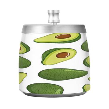 Imagem de Qilmy Cinzeiro de aço inoxidável com tampa - Cinzeiro de cigarro à prova de vento sem cheiro sem fumaça para casa, escritório, carro, pátio, varanda (uso interno e externo)