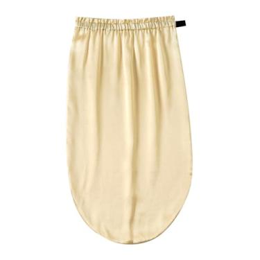 Imagem de ZJchao Touca de Dormir Longa de Seda Elástica Ajustável Luxuosa Seda Amoreira Proteção Capilar Pós-parto Touca de Dormir para Cuidados Com Os Cabelos Domésticos Preto Bege Cinza Champanhe (champanhe)