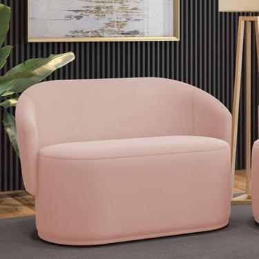 Imagem de Sofá 2 Lugares Namoradeira Orgânica Para Sala Malu Veludo M11 - D'rossi Rose