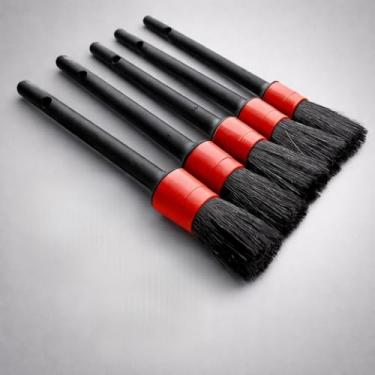 Imagem de Kit 5 Pincéis Lavagem Detalhamento Automotivo Cerdas Firmes 4.0