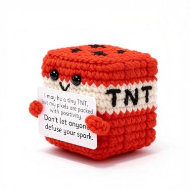 Imagem de Orichane Crochet Emotional Support TNT Pixel Block Gamer Cosplay 1PCS with Encouragement Card Funny Gift for Friends Birthday Encouragement Gift Room Decor