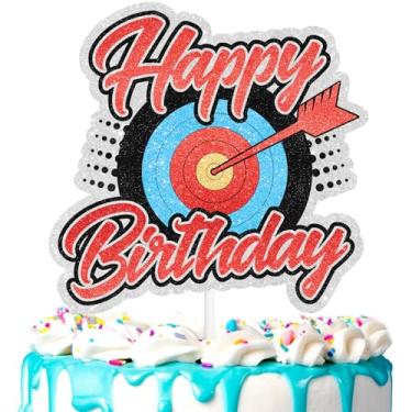 Imagem de Target Archery Cake Topper Kids Archer Happy Birthday Shooting Sports Shooter Decoration, festa de aniversário para meninos e meninas, artigos de decoração para entusiastas de tiro com arco e flecha