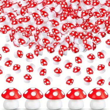 Imagem de 50Pcs Tiny Resin Mushroom Mini Mushrooms Miniature Figurines for Micro Garden Landscape Terrarium Crafts Decoration