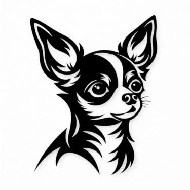 Imagem de Arte Decorativa Pet 3D para Parede, Dog Friendly, Cão, Quadro Cachorro, Shih Tzu, Labrador Retriever, Poodle, Pit Bull e Vira-Lata e Muito Mais, Preto, 23x23cm, Plástico Ecológico, Fita 3M, Confira Modelos (Chihuahua)