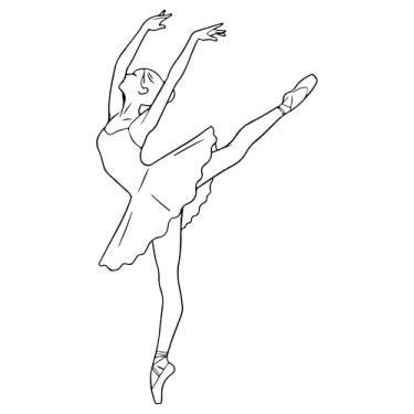 Imagem de Adesivo Decorativo Bailarina sapatilha de ponta para Parede, Notebook, Portas, vários tamanhos e cores (PRETO, 55x98cm)