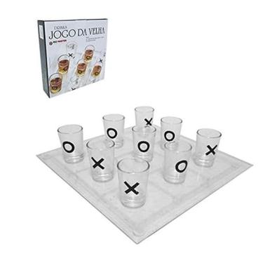Imagem de Jogo De Shot Jogo Da Velha Drink Tabuleiro De Vidro 25cm