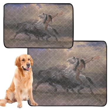 Imagem de TSENQUE Almofadas de xixi laváveis para cães Albert Bierstadt Sketch Last Buffalo reutilizável para animais de estimação tapete de urina para cães fofos tapete impermeável absorvente para treinamento
