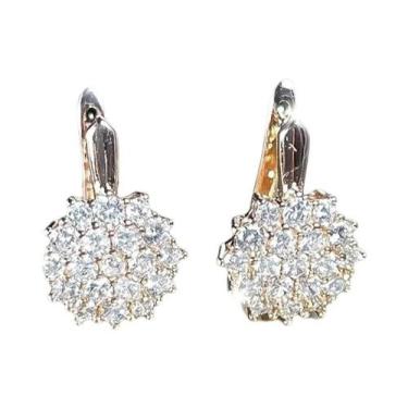 Imagem de Brincos De Argola Em Zircônia Cúbica Branca Em Forma De Floco De Neve 