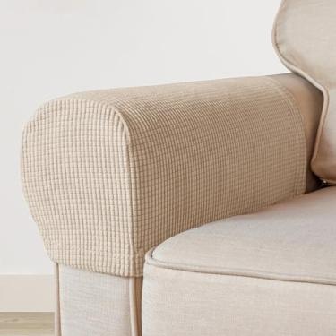 Imagem de Capas para cadeira de apoio de braço, conjunto de 2 capas de poltrona elásticas para braços, capas de braço de sofá de poliéster elastano antiderrapantes capas para poltronas reclináveis para protetor