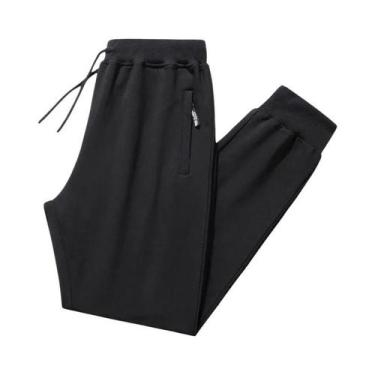 Imagem de Calças De Moletom Masculinas plus Size Pretas Largas 7XL 6XL 5XL Com C