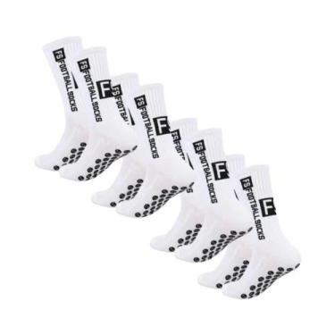 Imagem de Meias De Futebol Masculinas Antiderrapantes 4 Pares Com Almofadas Para