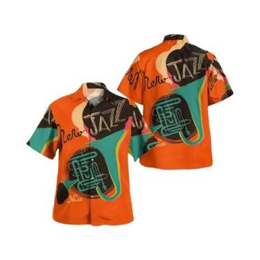 Imagem de Camisa Havaiana Colorida Masculina Casual Praia Aloha Oversized Manga 