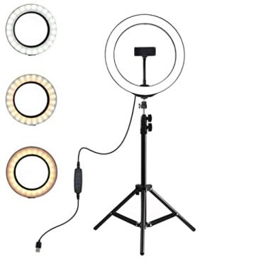 Imagem de Luz Iluminador Ring Light 10 Polegadas 120 Led Usb Led Misto 3500k 5500k Tripé Suporte Celular