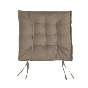 Imagem de Almofada Futon para Assento 40x40 cm Suede Confortável para Cadeira e Poltrona (Bege)