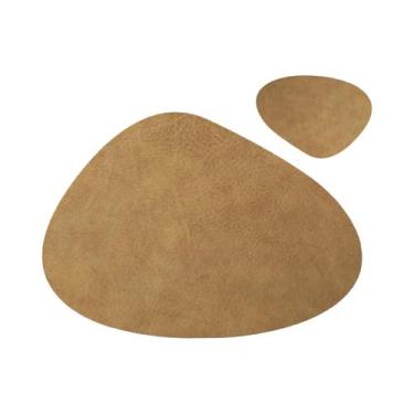 Imagem de Conjunto De Sousplat E Porta-Copos Em Couro PU Impermeável Para Mesa D