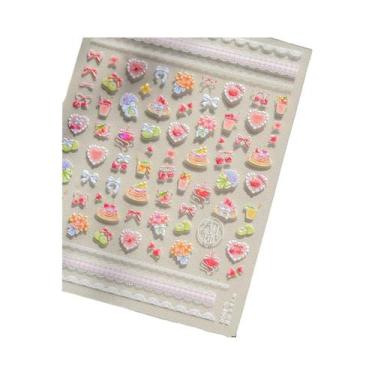 Imagem de Adesivos De Unhas Para Festa De Frutas: Abacaxi, Pitaya, Kiwi, Maçã, M