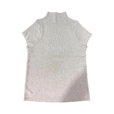 Imagem de Suéter Feminino De Tricô Gola Alta Slim Fit Manga Curta Bodycon Pulôve