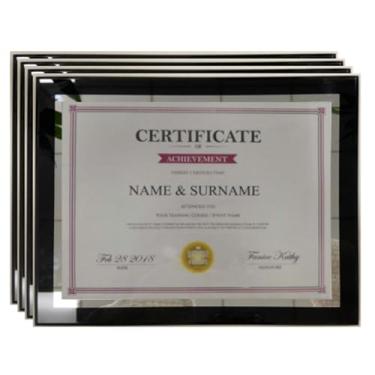 Imagem de Schliersee Conjunto de 4 molduras para certificado de 21 x 27 cm, moldura elegante de vidro 21 x 27 cm, moldura de diploma para 21 x 28 cm, exibição de parede e mesa